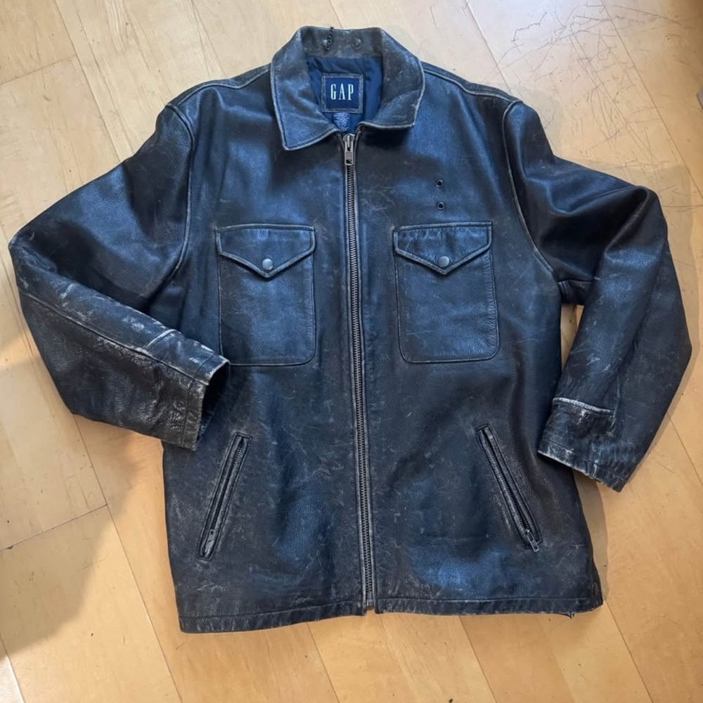 GAP Men's Black Leather Jacket